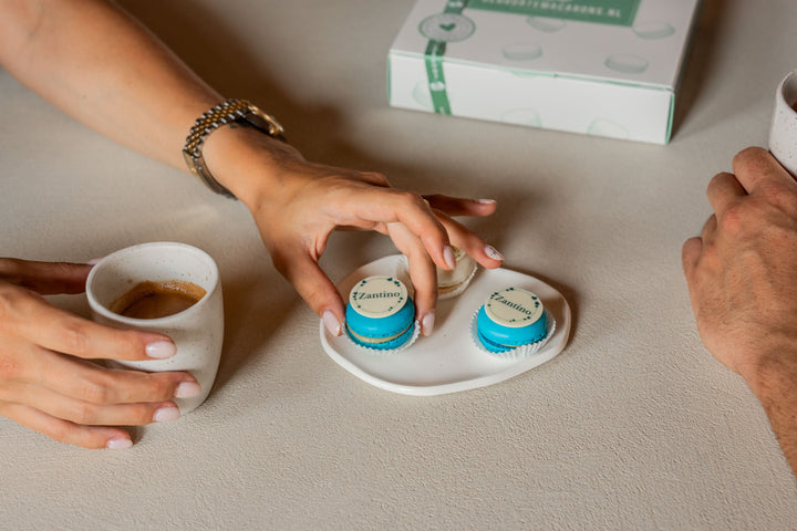 Geboorte macarons Jongen/ Blauw met Naam - 12 stuks GeboorteMacarons