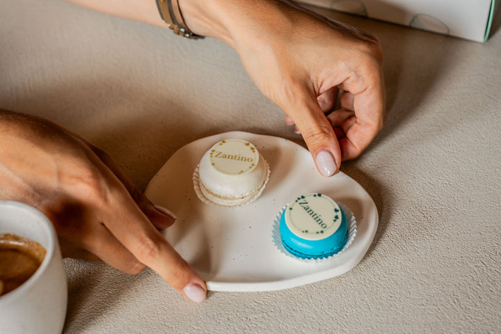 Geboorte macarons Jongen/ Blauw met Naam - 12 stuks GeboorteMacarons