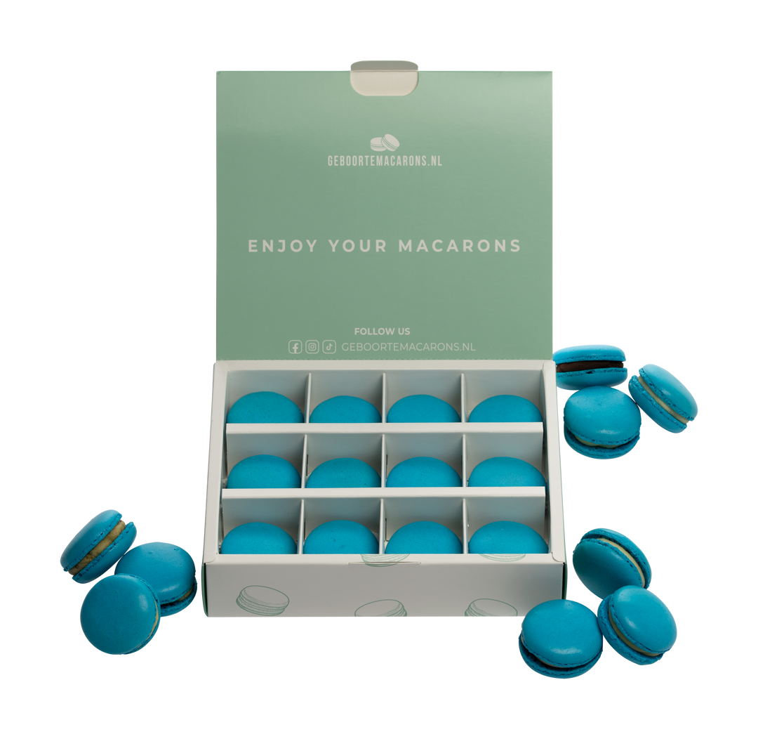 Geboorte macarons Jongen/Blauw - 12 stuks GeboorteMacarons