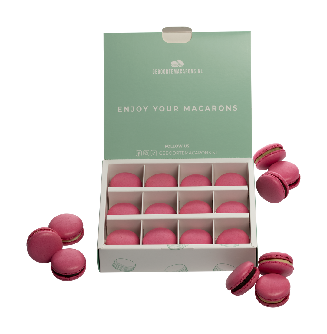 Geboorte macarons Meisje/ Roze - 12 stuks GeboorteMacarons.nl