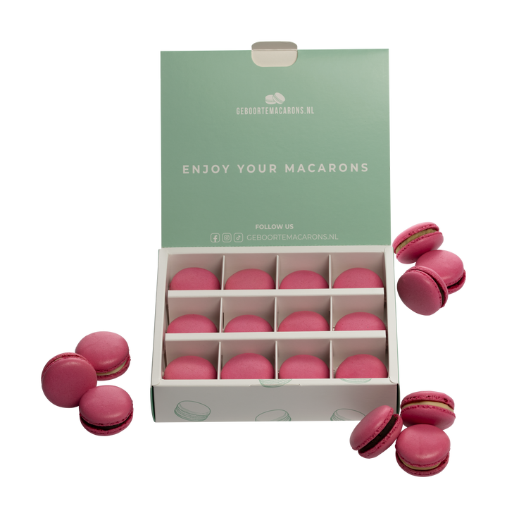 Geboorte macarons Meisje/ Roze - 12 stuks GeboorteMacarons.nl