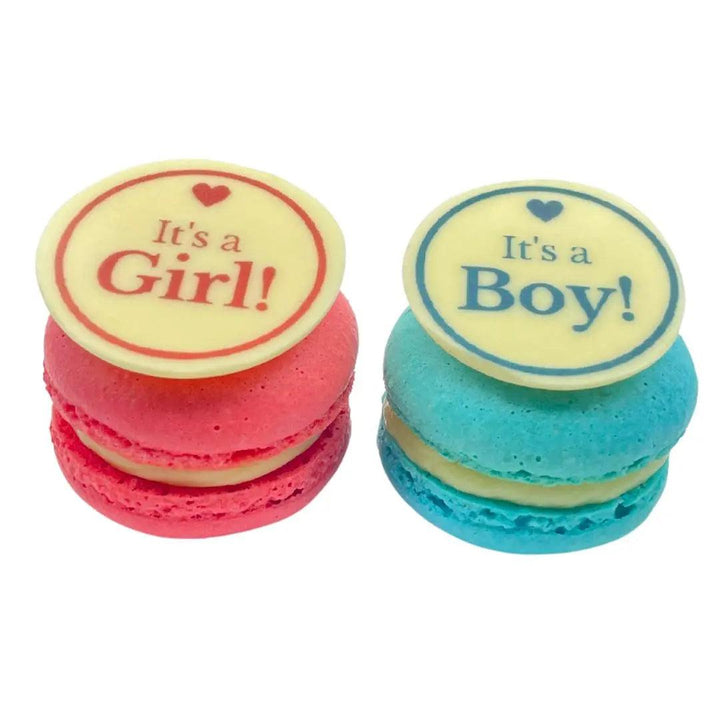 Gender reveal macarons - GeboorteMacarons