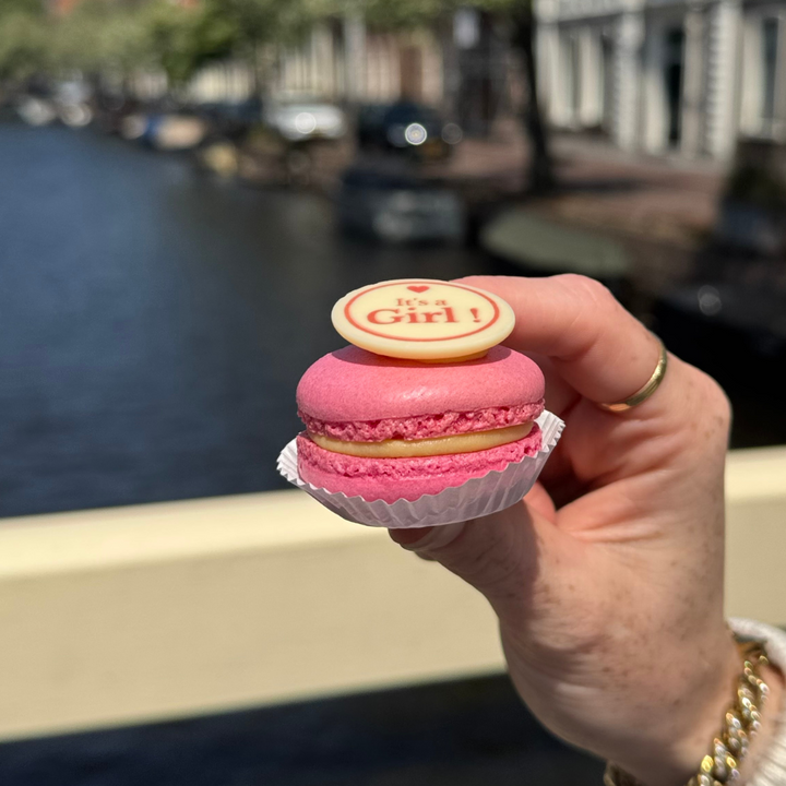 Geboorte macarons It's a Girl - 12 stuks GeboorteMacarons