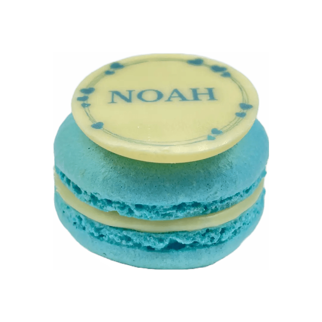 Geboorte macarons Jongen/ Blauw met Naam - GeboorteMacarons