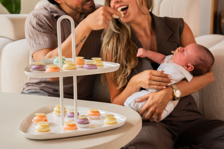 Geboorte macarons pastelkleuren - met naam GeboorteMacarons